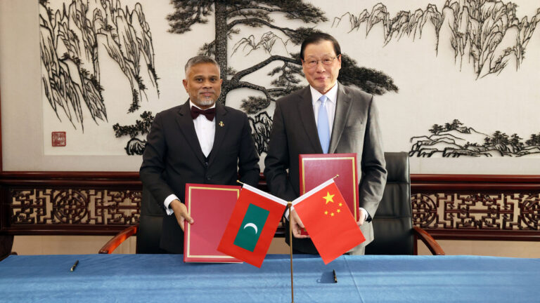Maldives Prosecutor General Abbas Shareef and China officials at MoU signing in Beijing