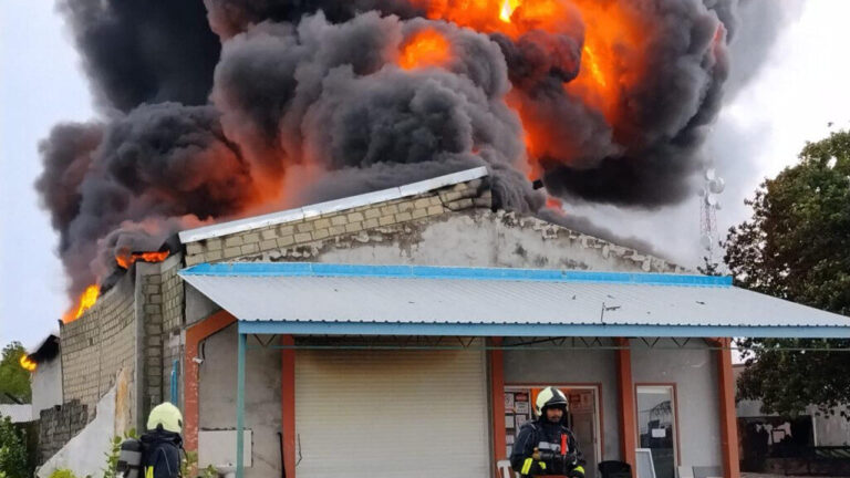 Fire at a fuel shed in Sh. Funadhoo